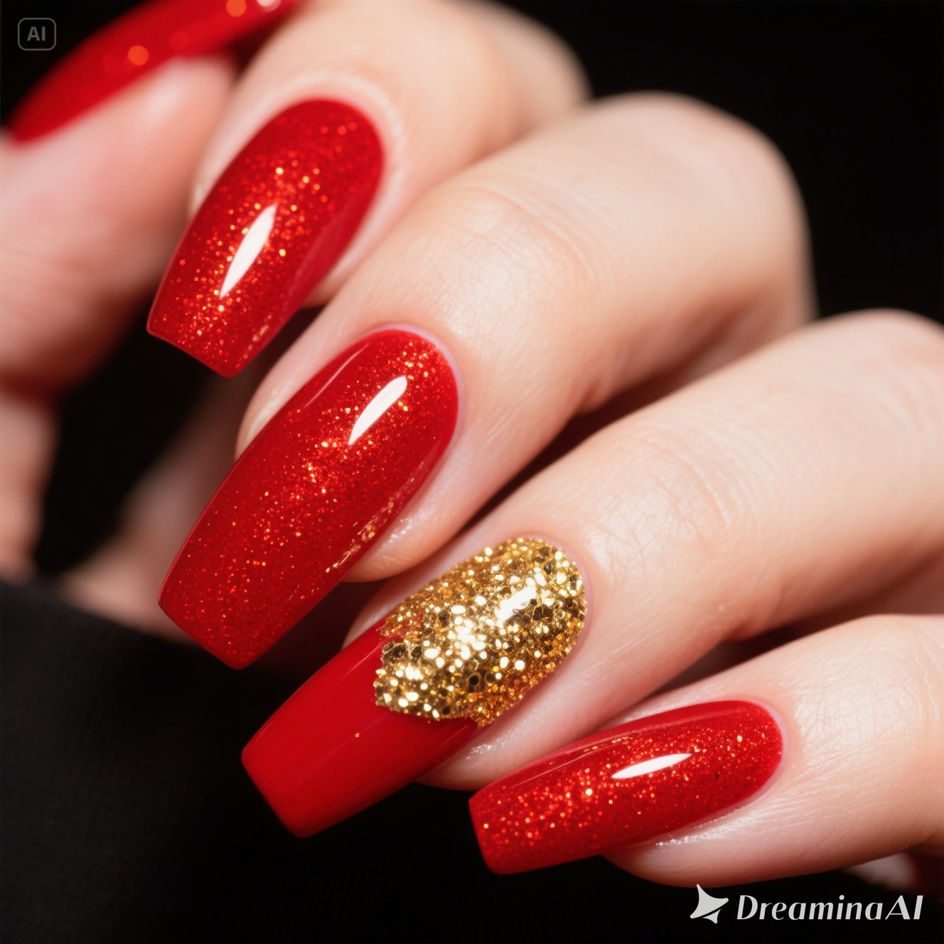 Glitter Accent Nails