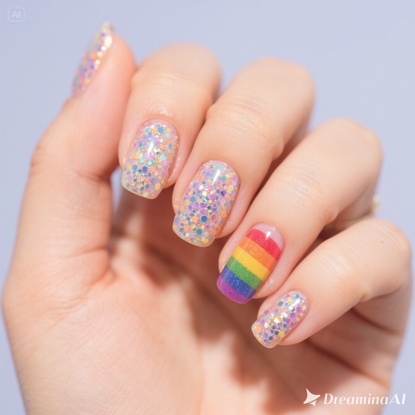 Glitter Accent Nails