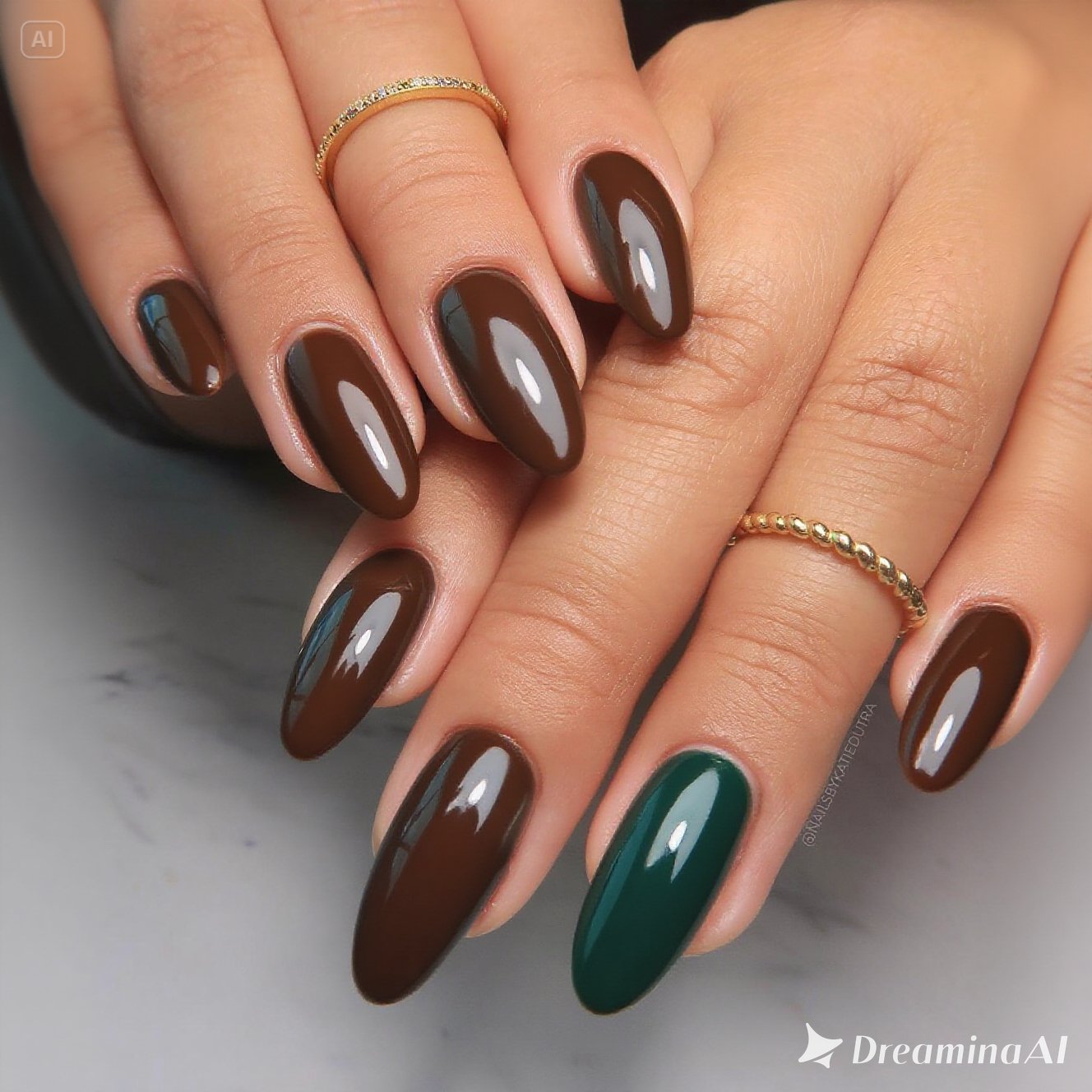 Nutmeg and Warm Brown nails 