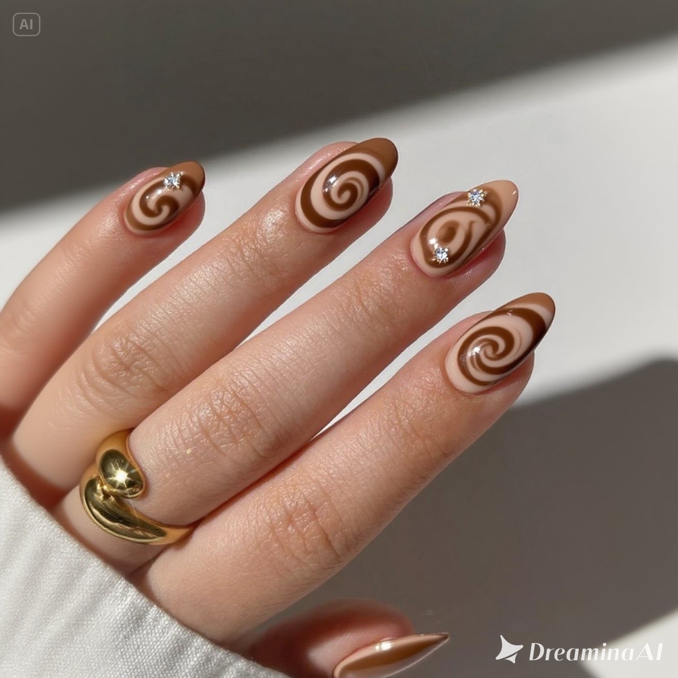 Nutmeg and Warm Brown nails 