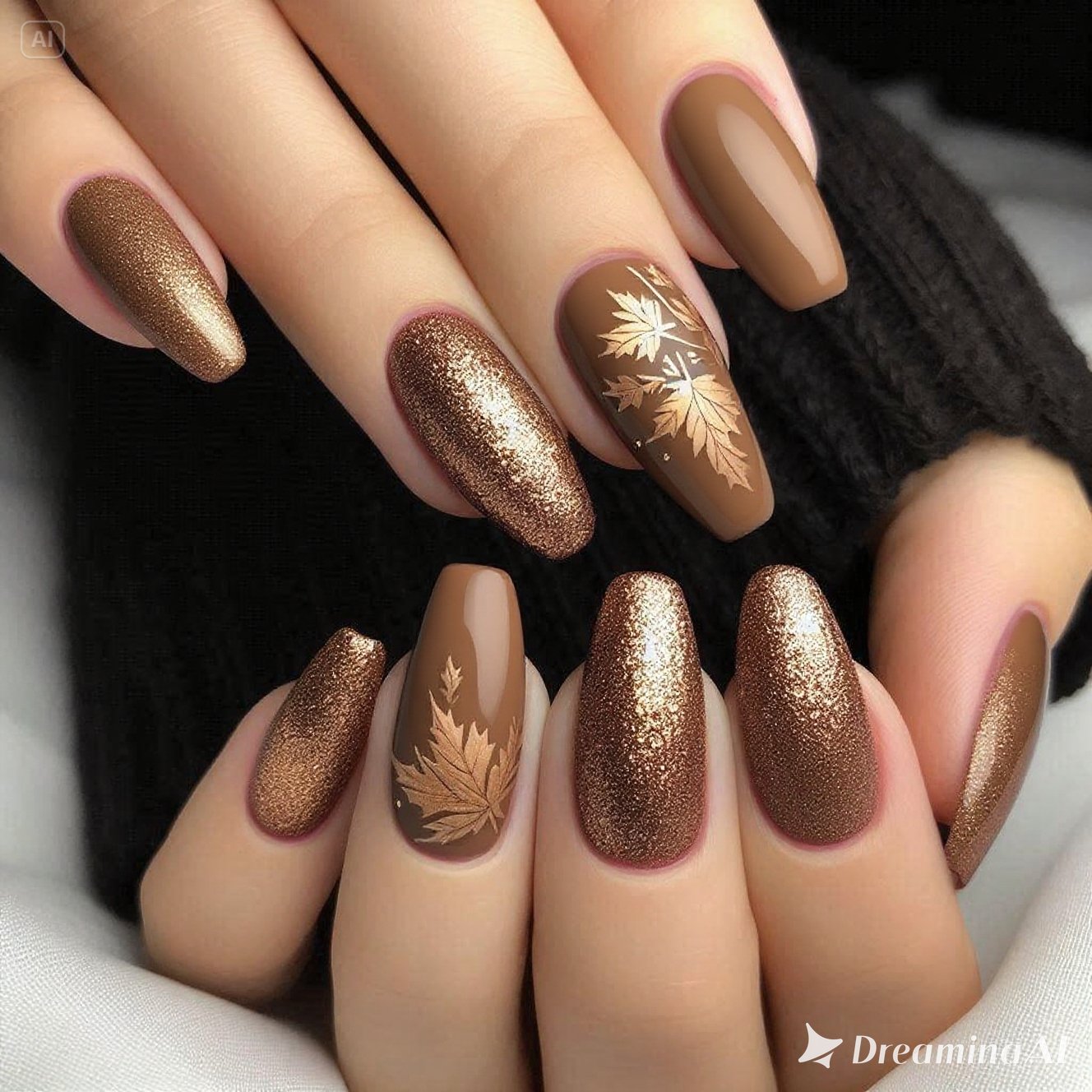 Nutmeg and Warm Brown nails 