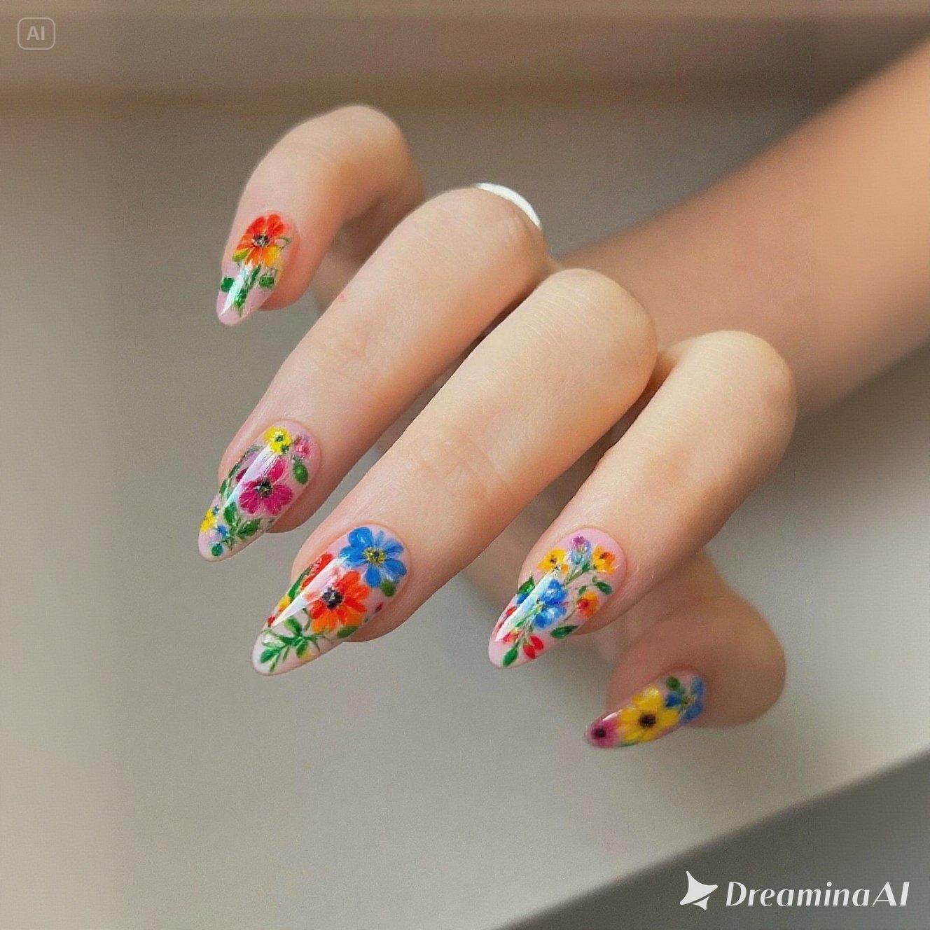 Floral Birthday Nails