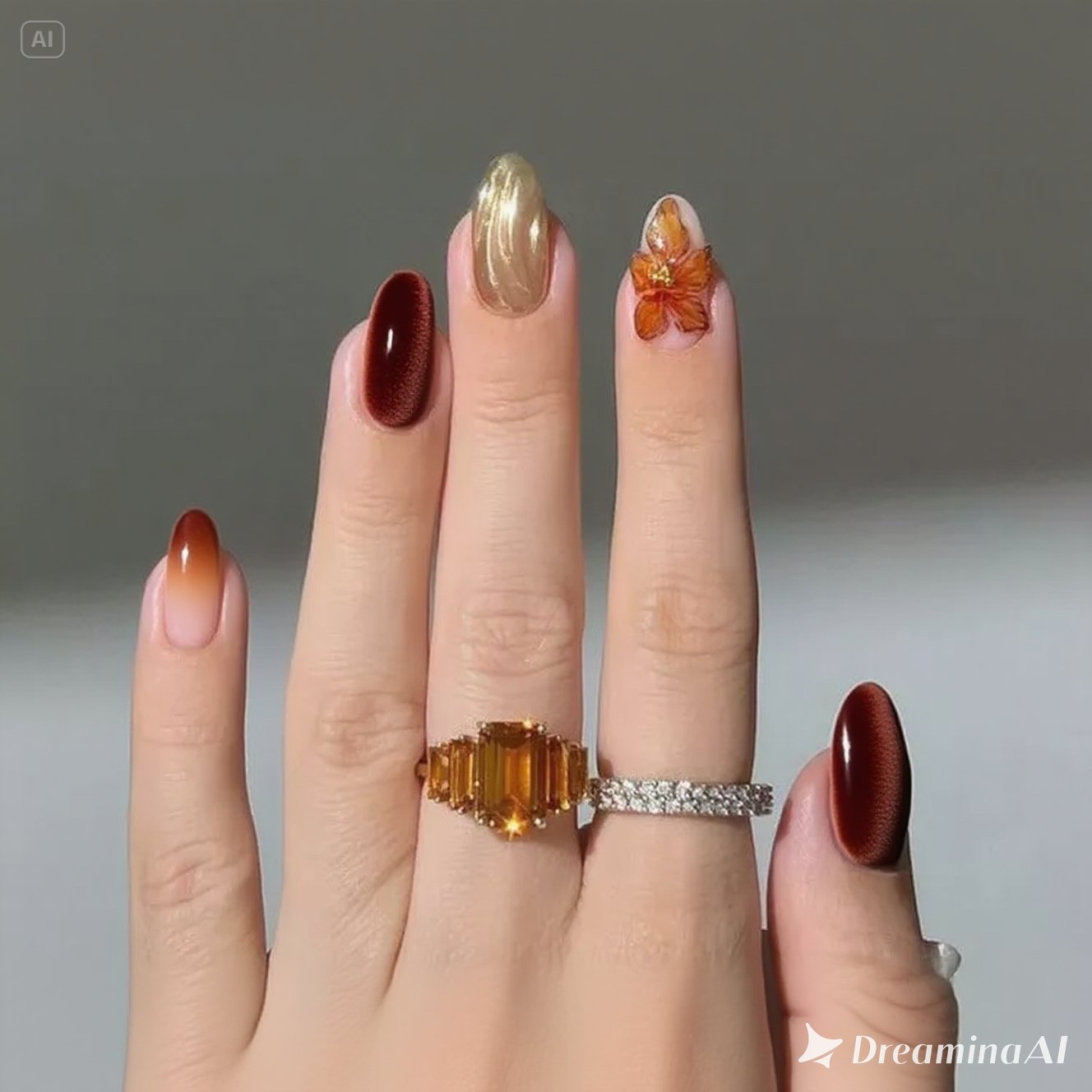 Rust Velvet Nails