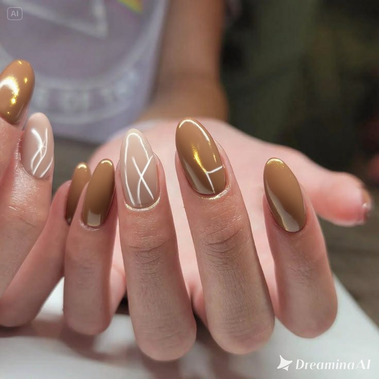 Latte Glow Nails