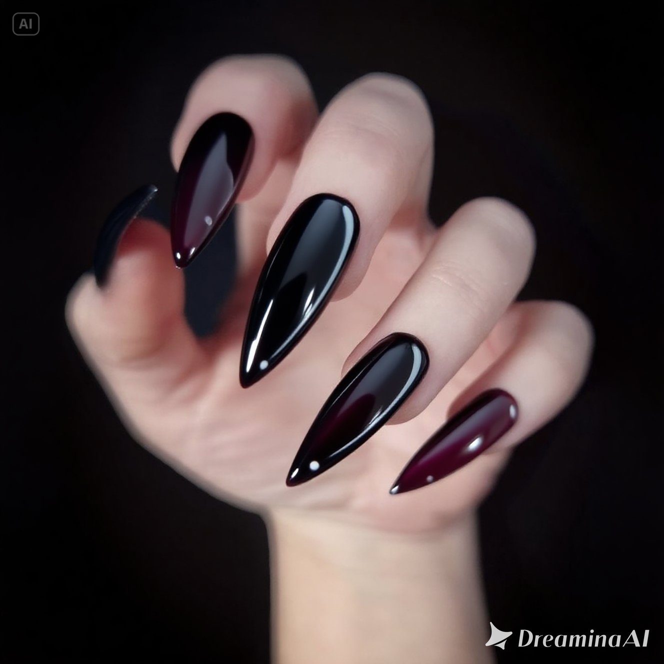 Vampy dark shades nails