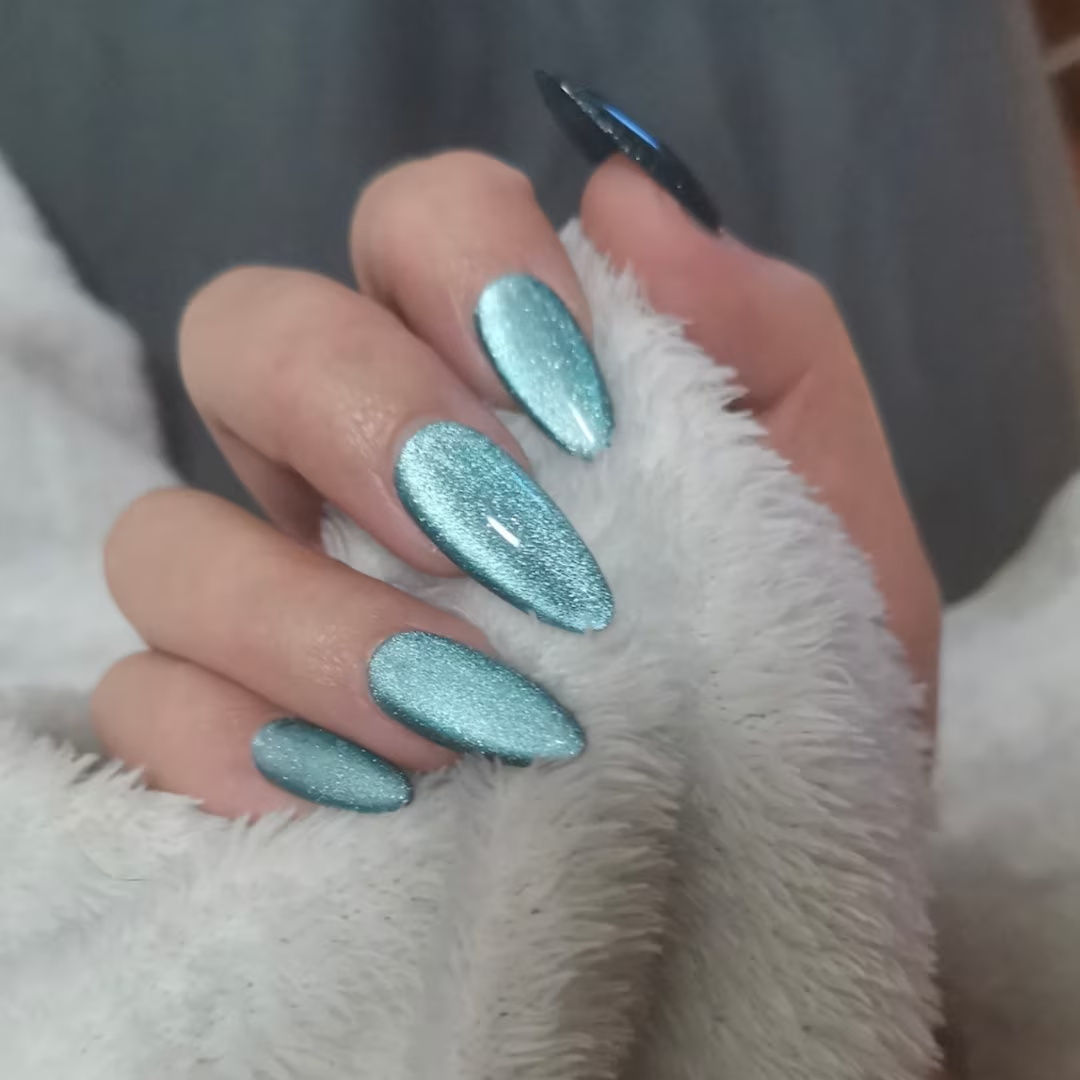 Velvet and Cat Eye Nails