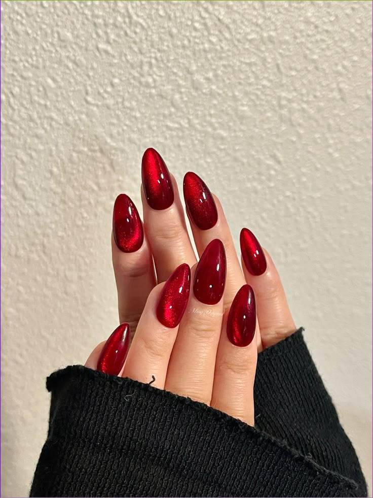 Velvet and Cat Eye Nails