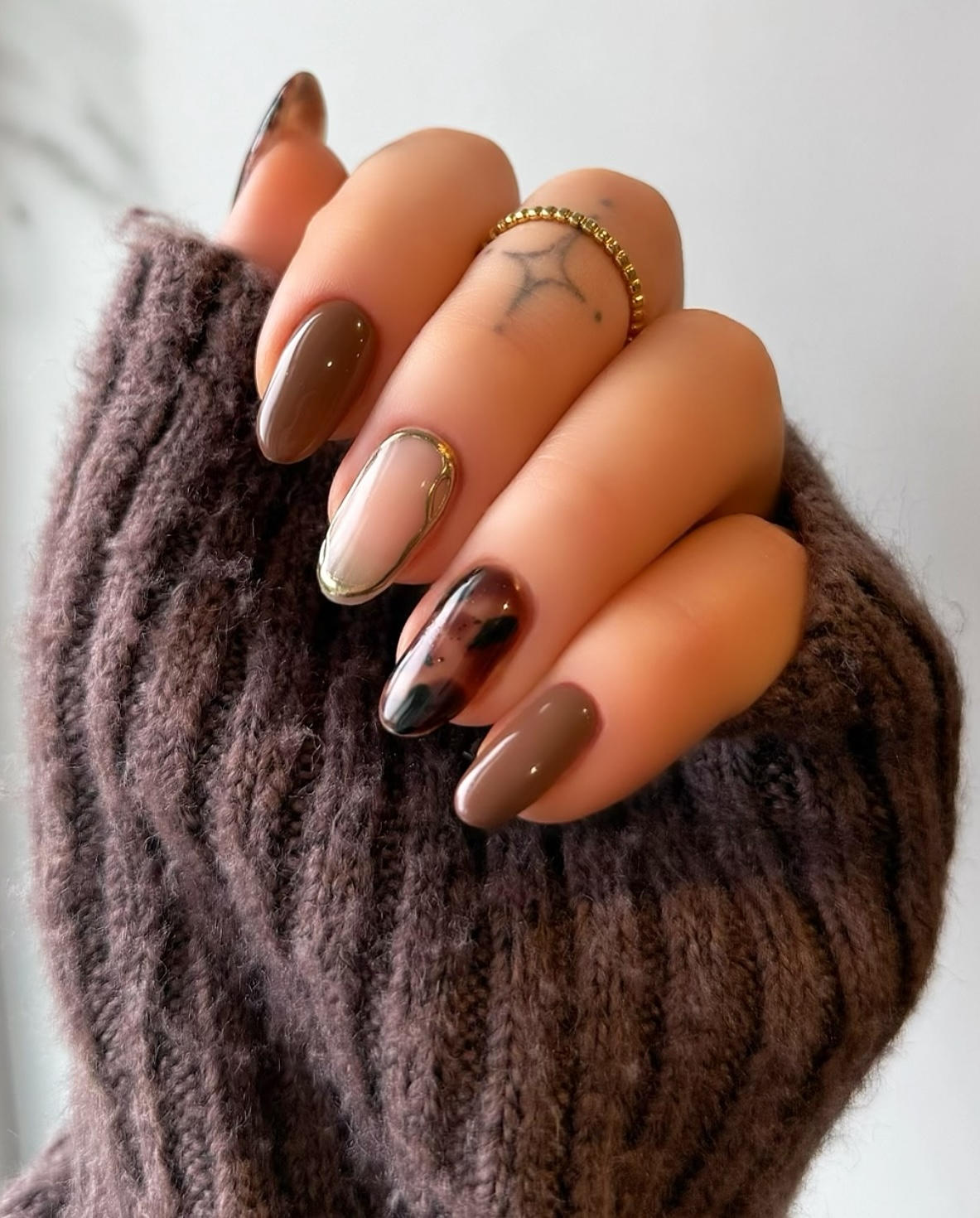 Espresso Brown Nails
