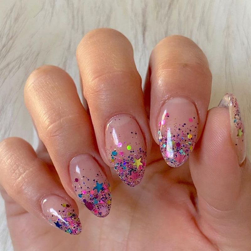 Glitter Accent Nails