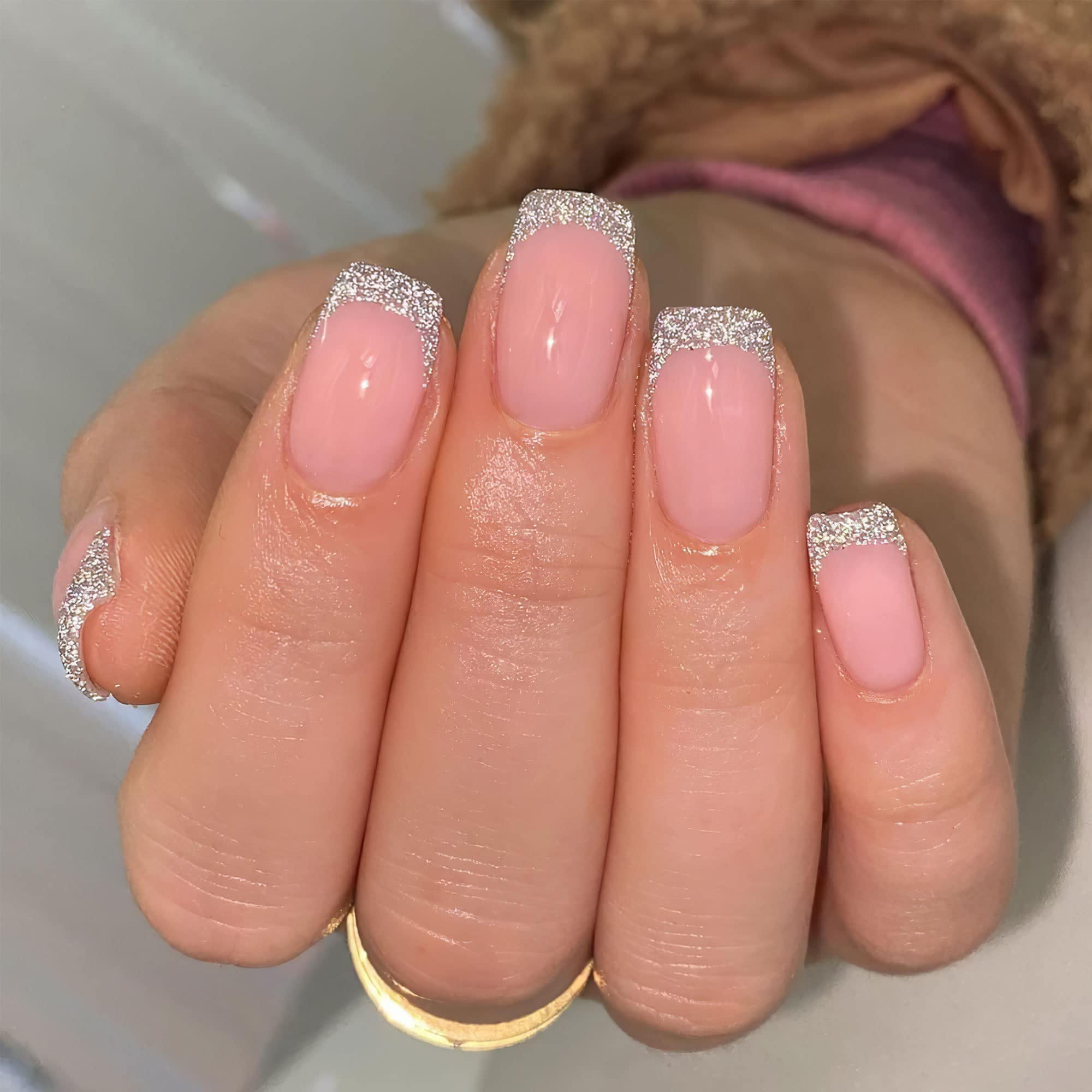 Glitter Accent Nails