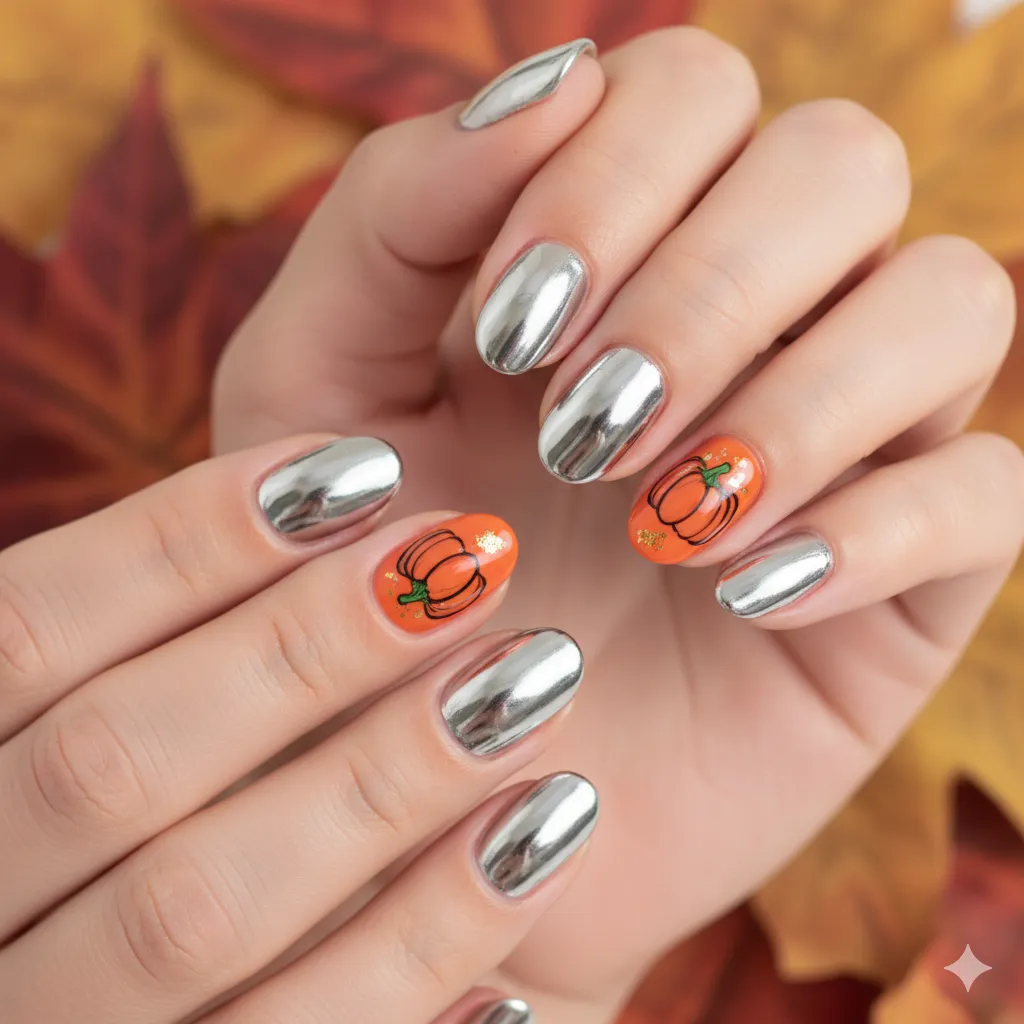 Chrome Manicure Nails