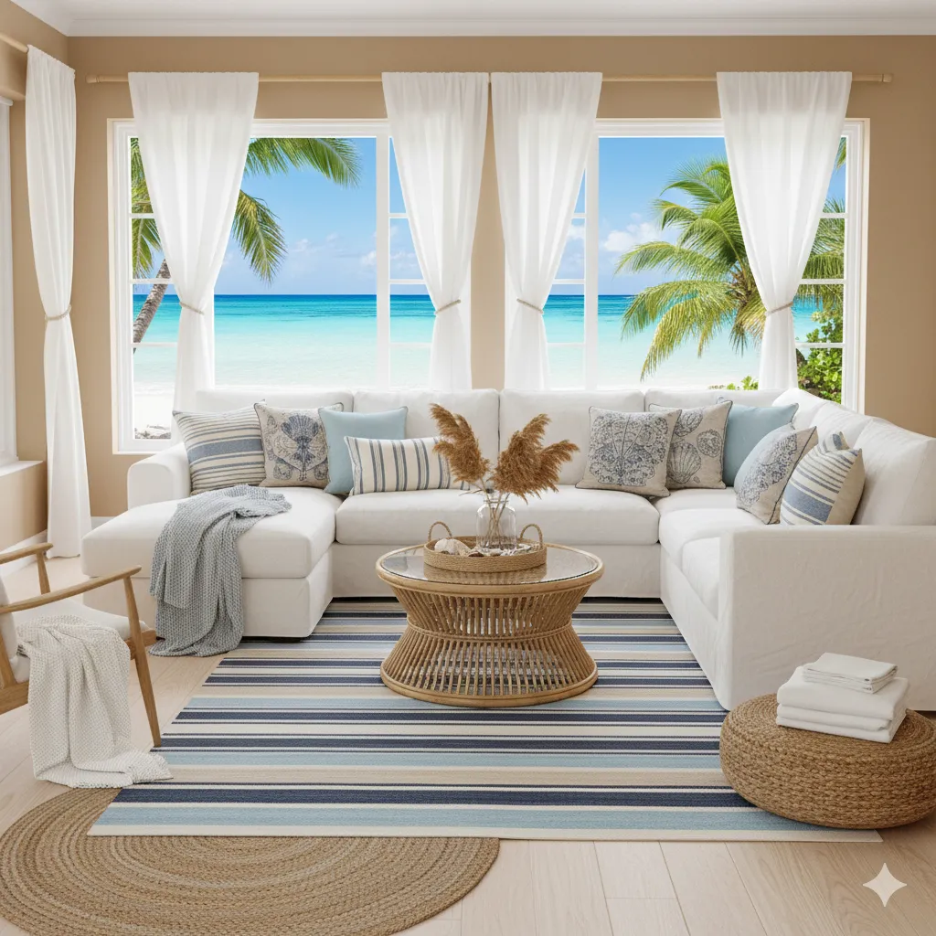 Beach-Inspired Textiles in Home