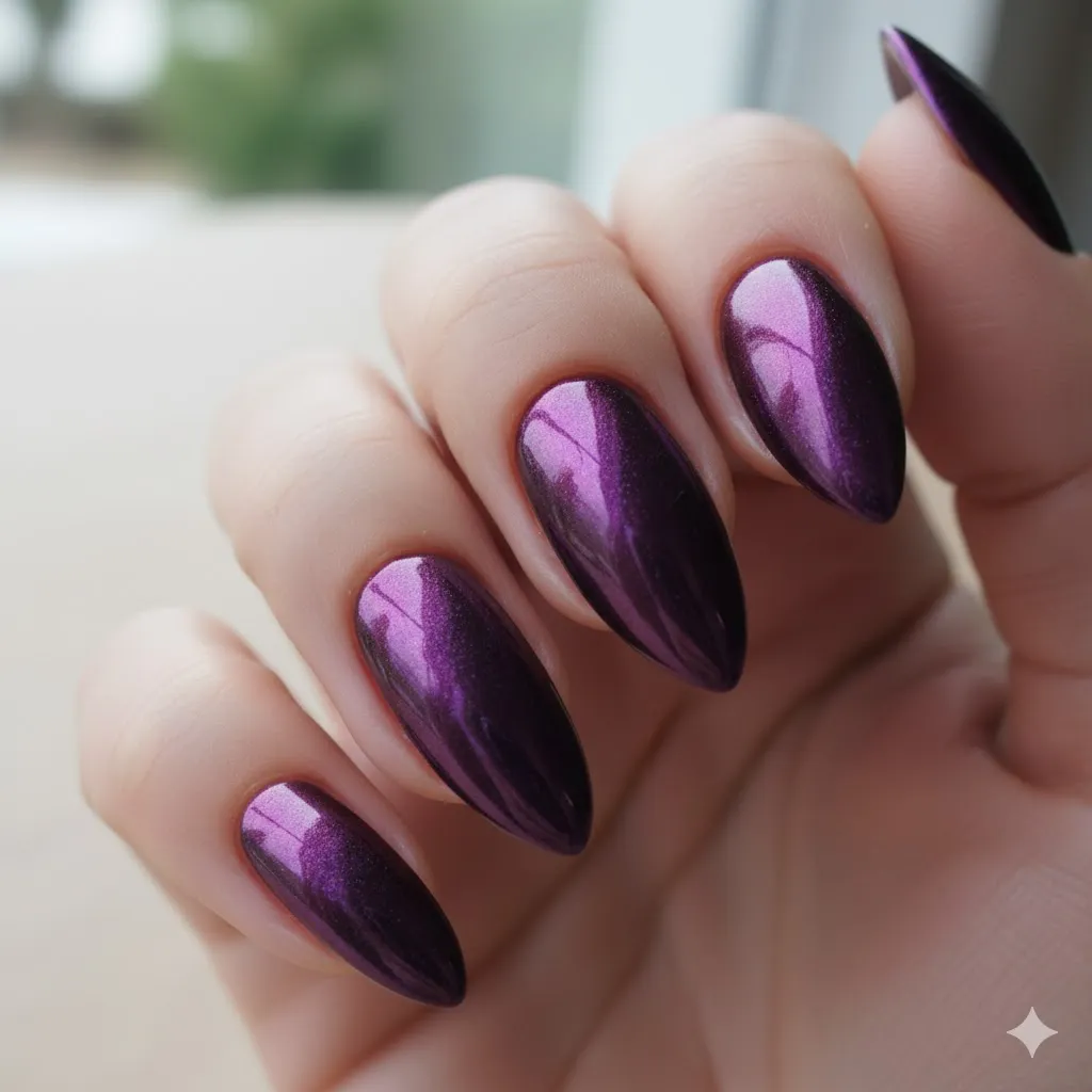 Black and Purple Nails
