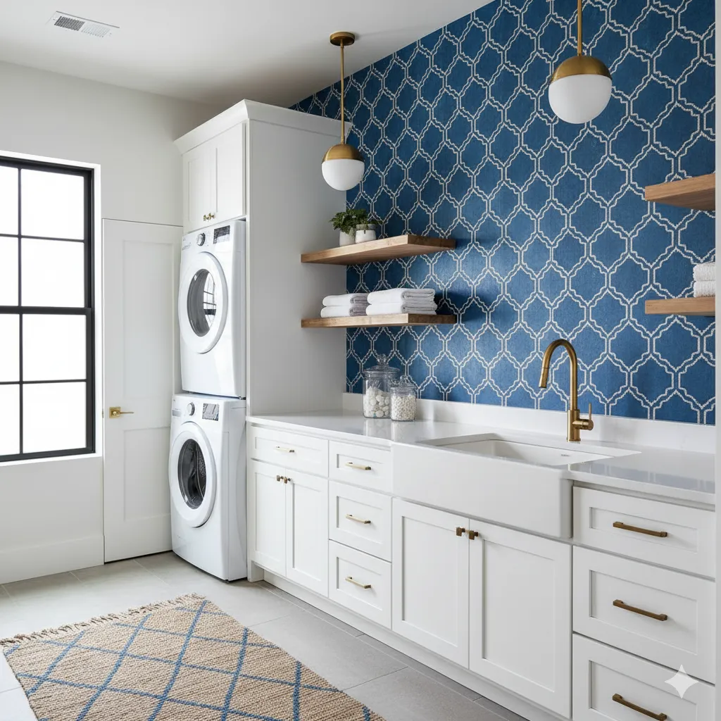 Blue Wallpaper Accents