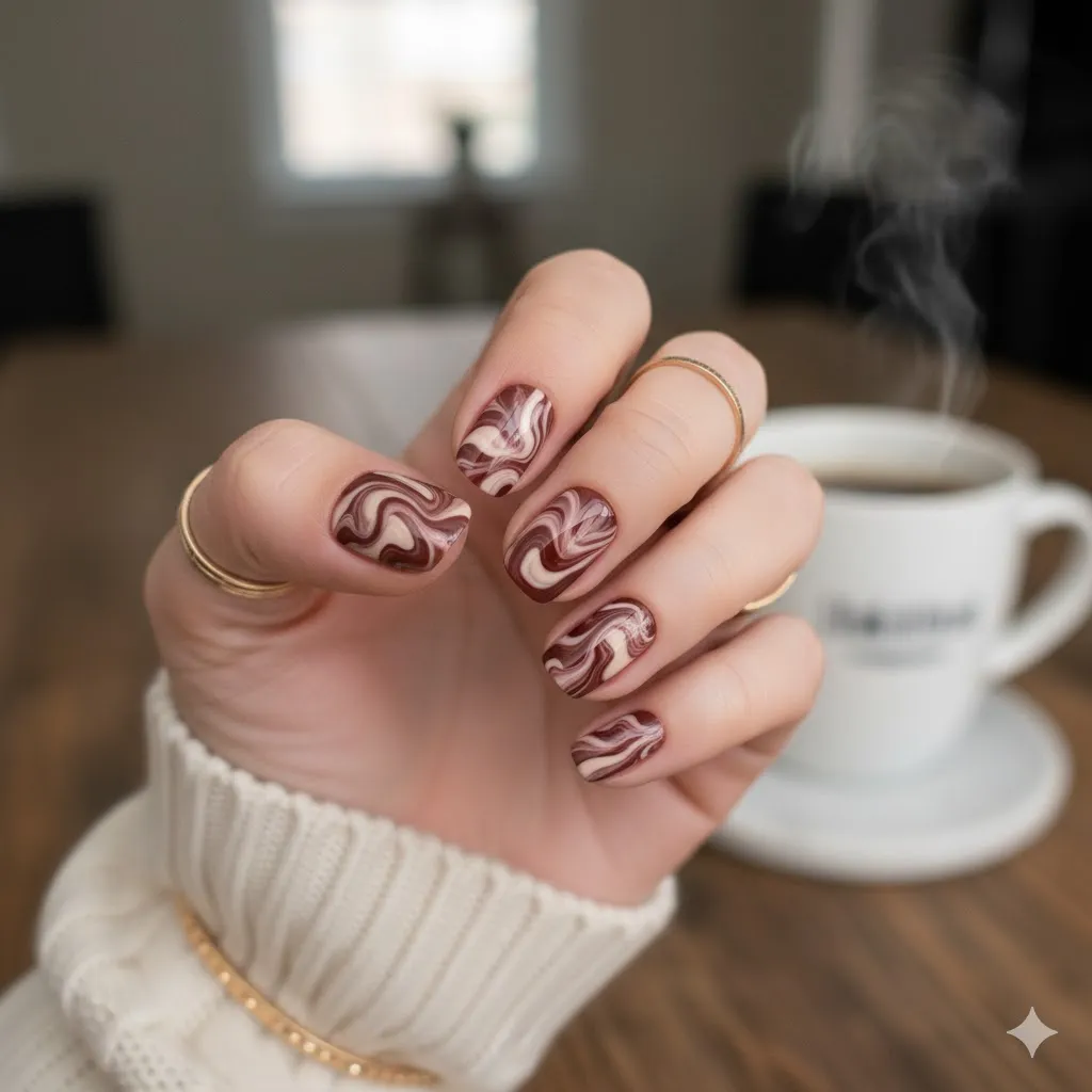 Cherry Mocha Nails