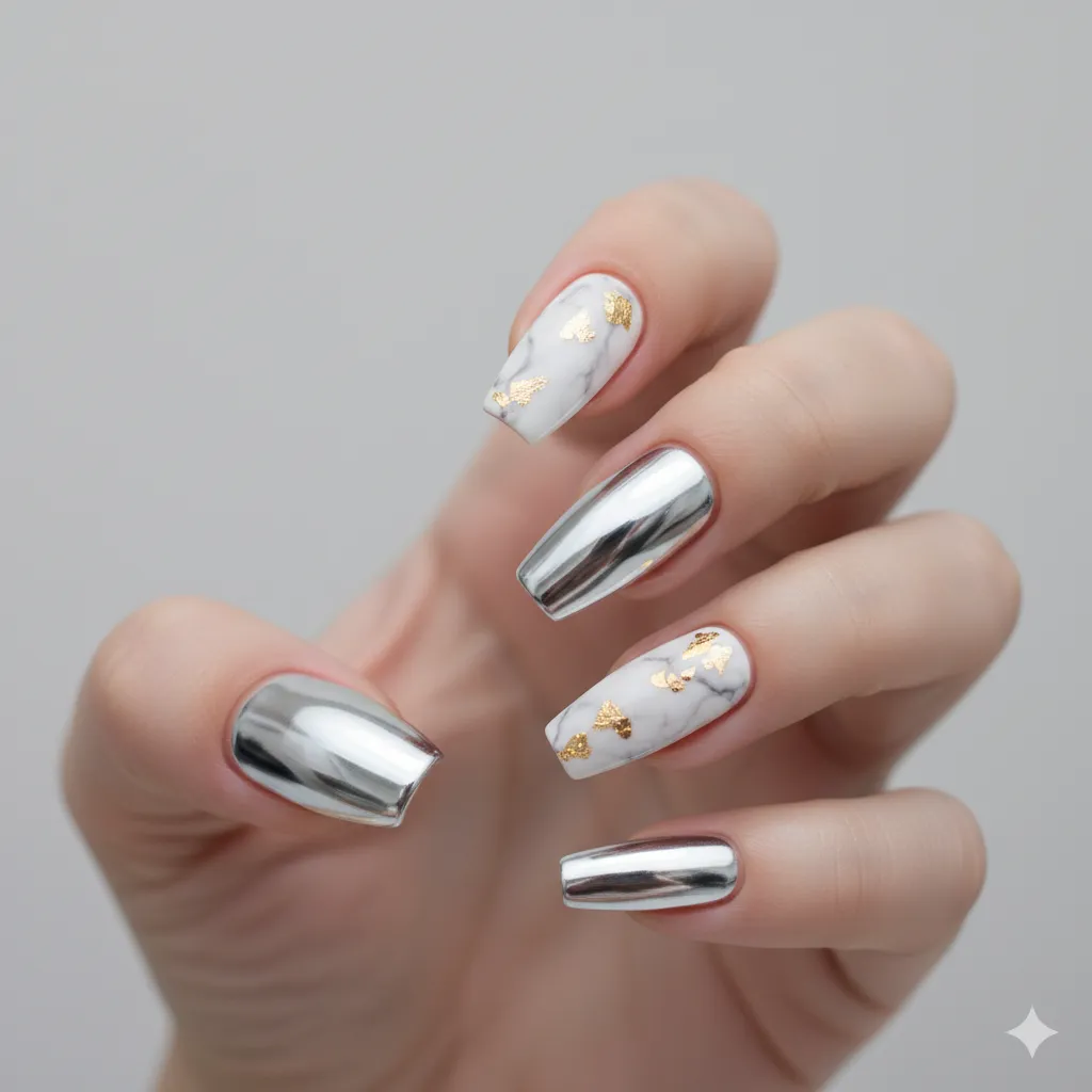 Chrome Manicure Nails