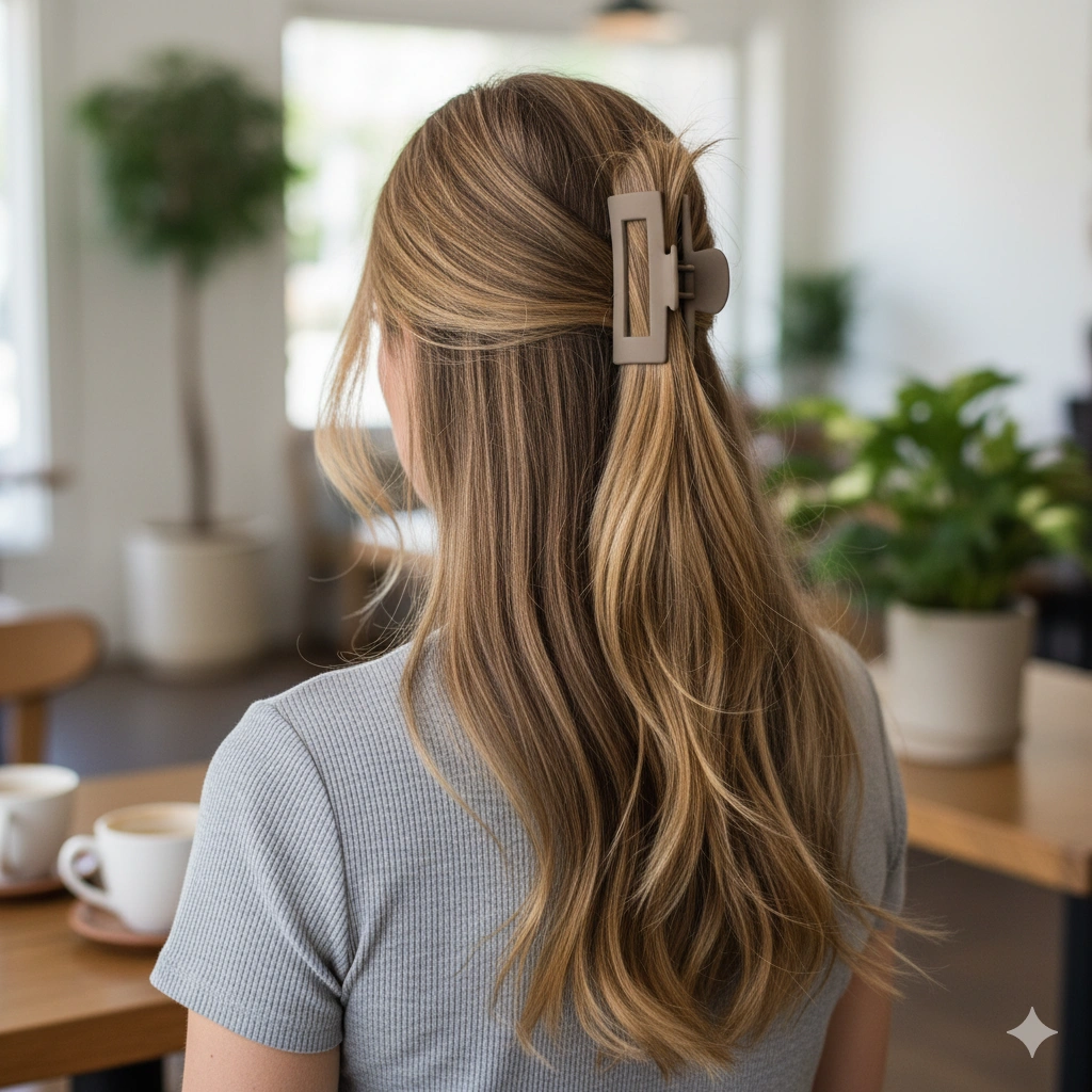 Claw Clip Half-Up Styles for Long Hair