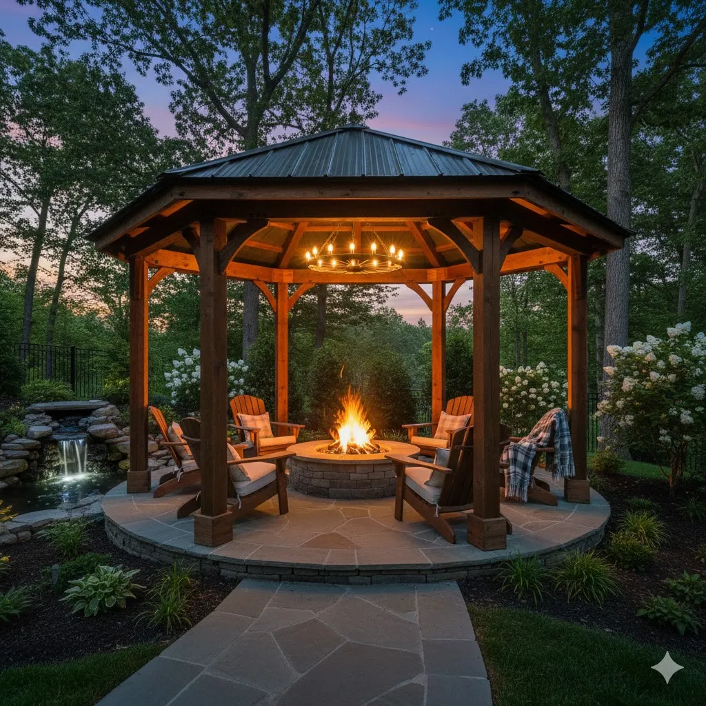 Covered Fire Pit Gazebo
