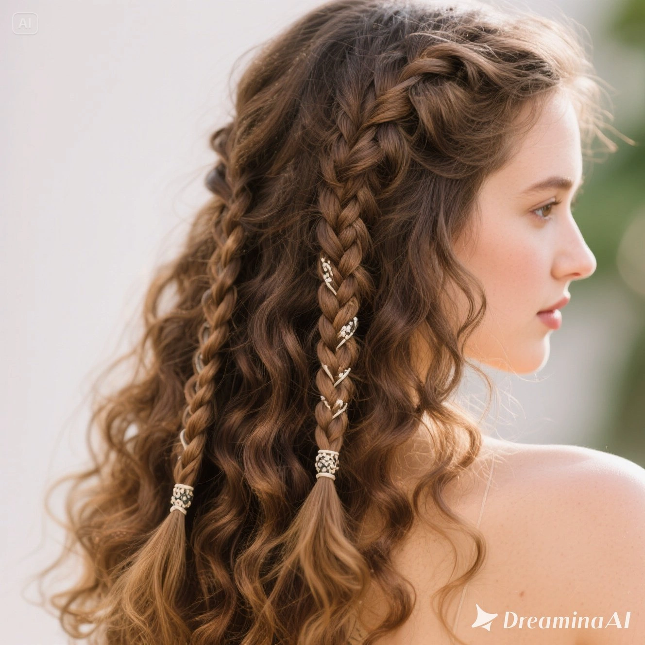 Loose Curls with Braided