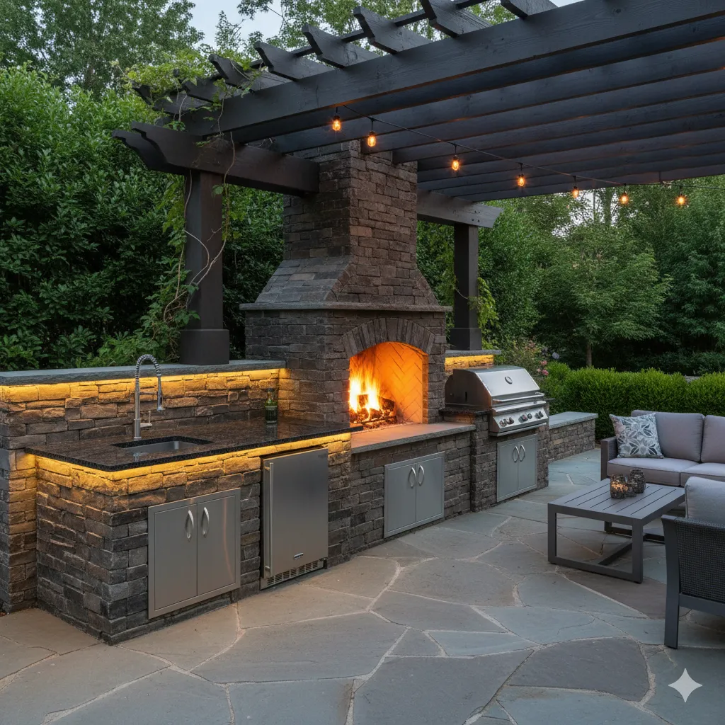 Fireplace and Grill Combo