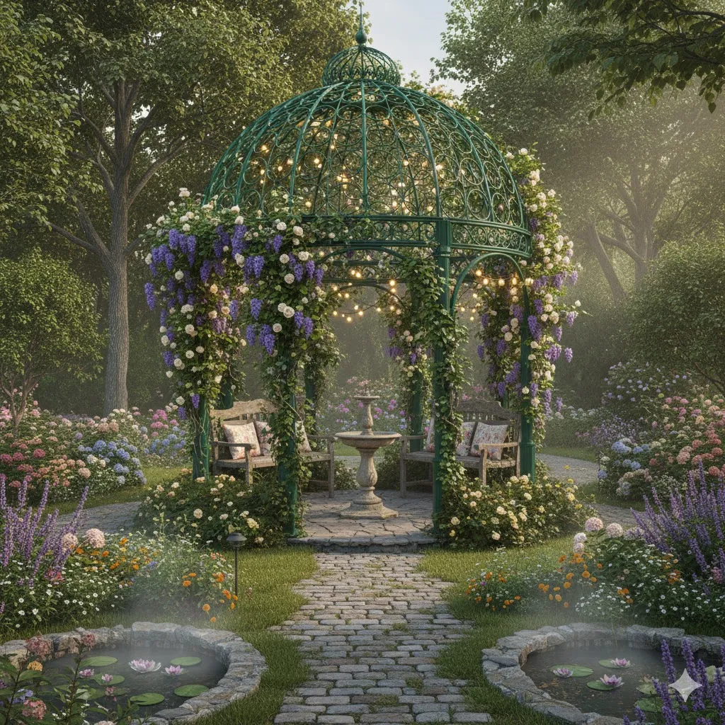 Garden Gazebo with Vines