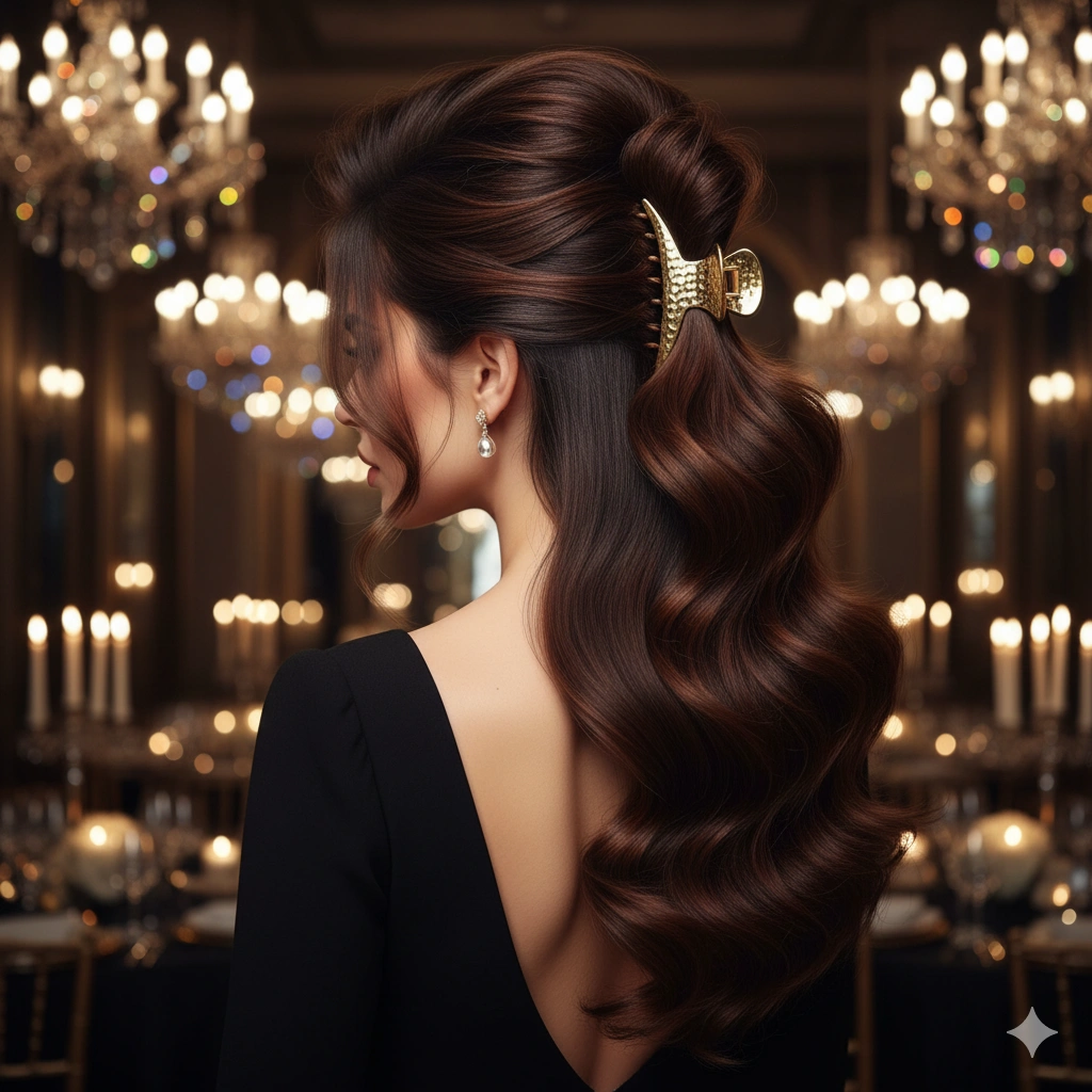 Claw Clip Half-Up Styles for Long Hair