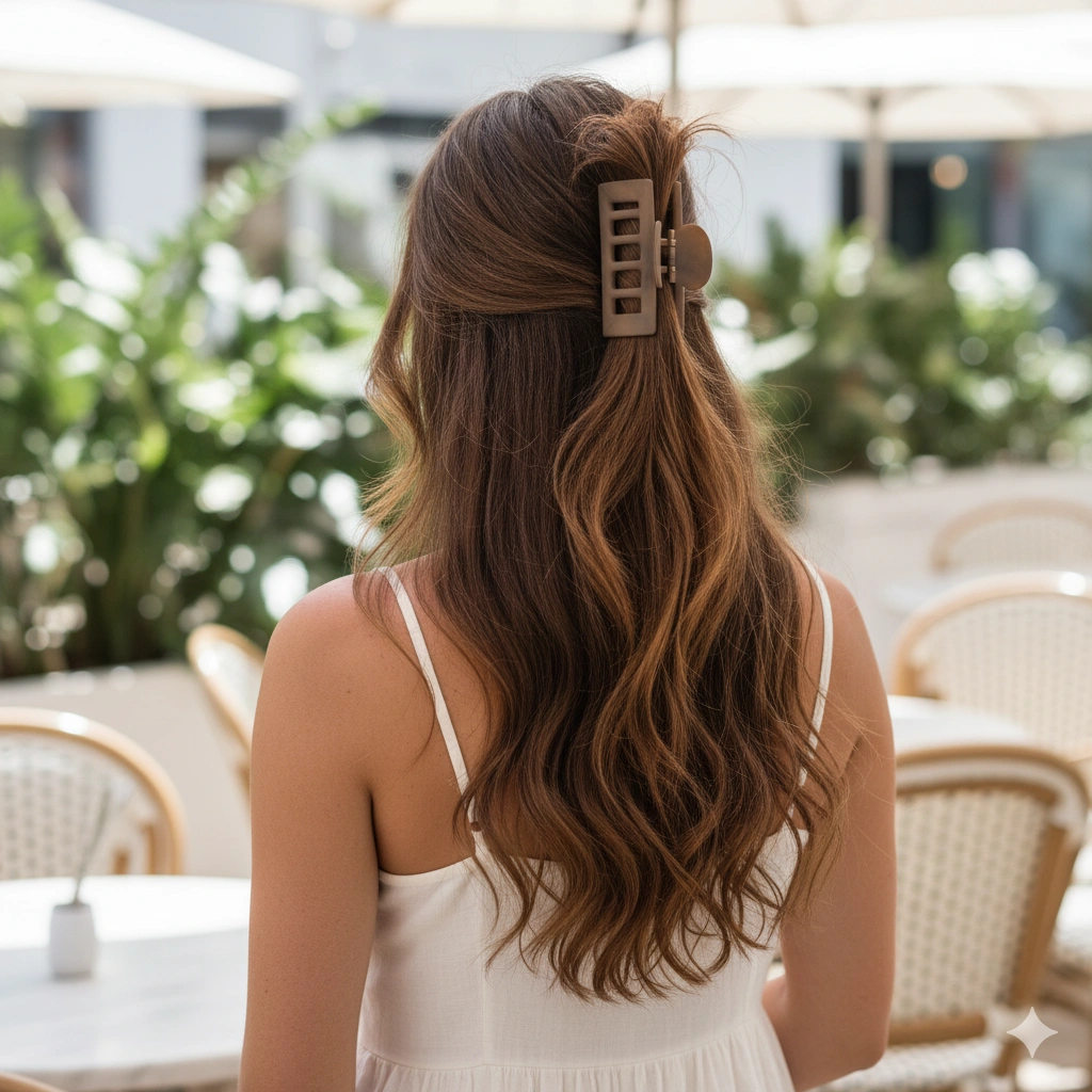 Claw Clip Half-Up Styles for Long Hair