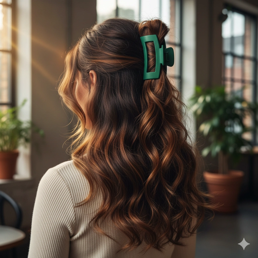 Claw Clip Half-Up Styles for Long Hair