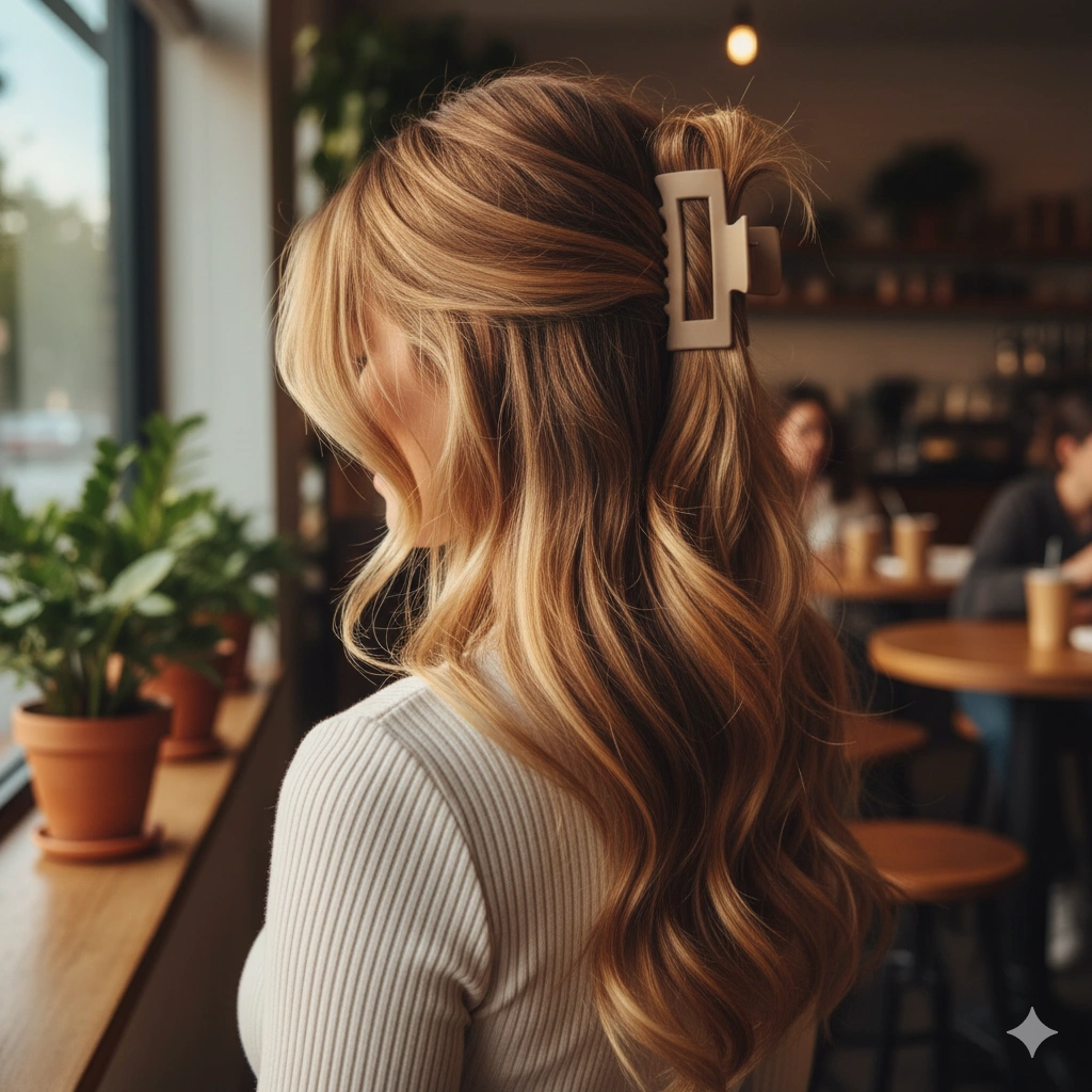 Claw Clip Half-Up Styles for Long Hair