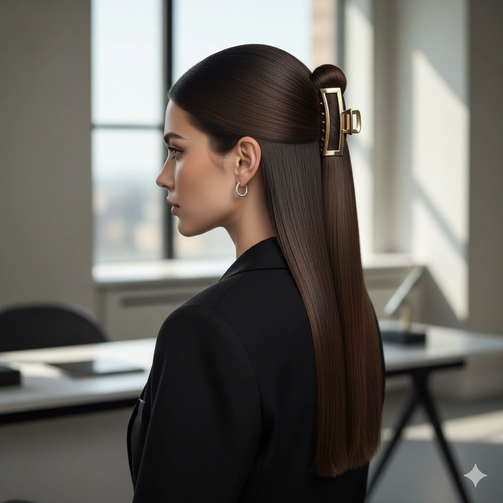 Claw Clip Half-Up Styles for Long Hair