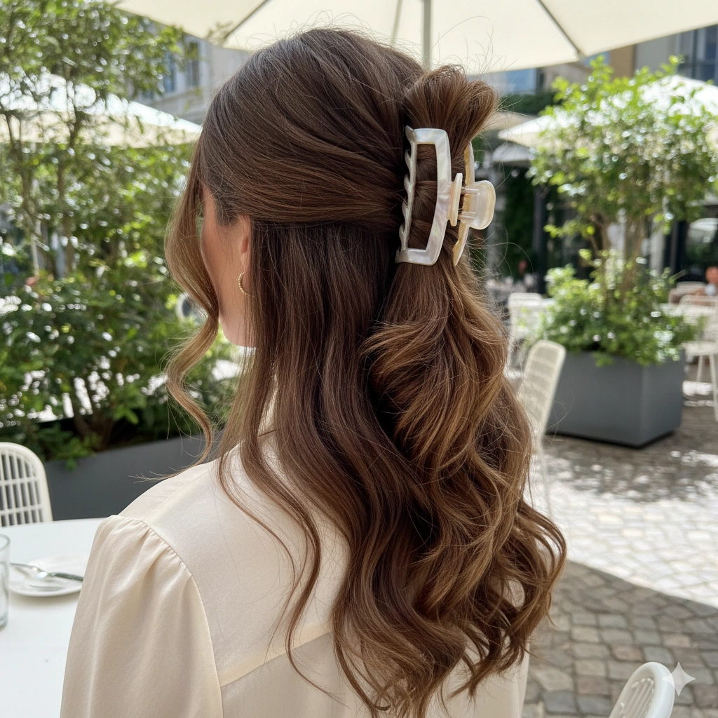 Claw Clip Half-Up Styles for Long Hair