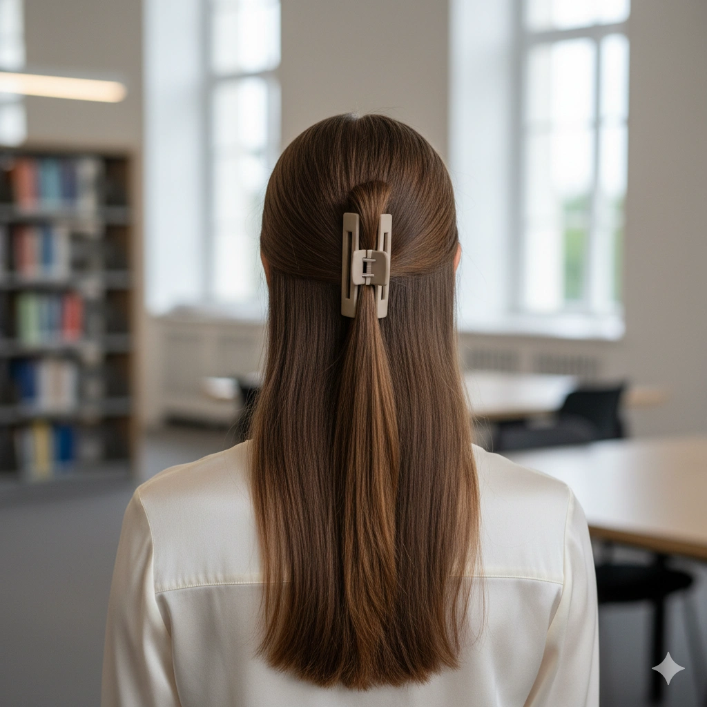 Claw Clip Half-Up Styles for Long Hair