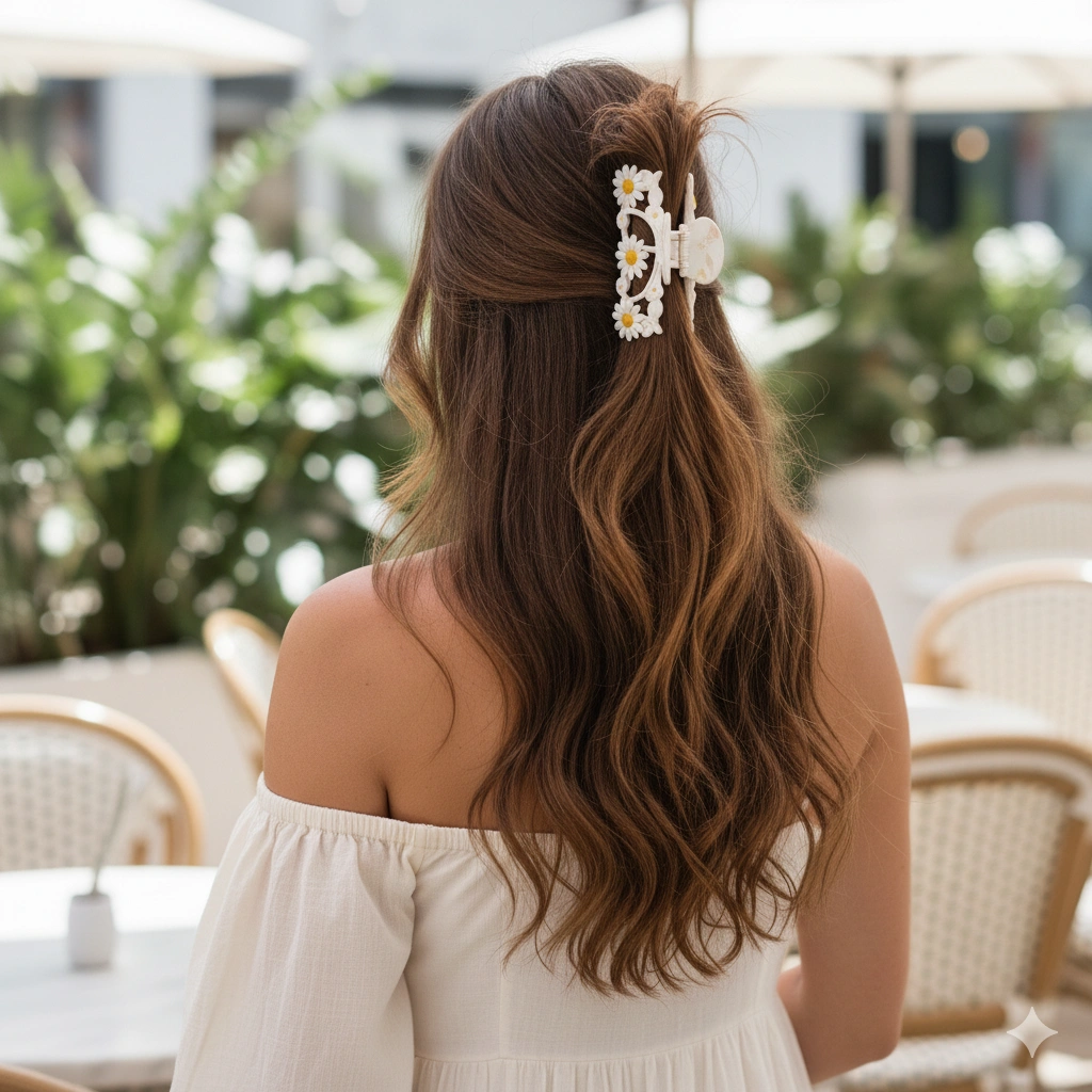 Claw Clip Half-Up Styles for Long Hair