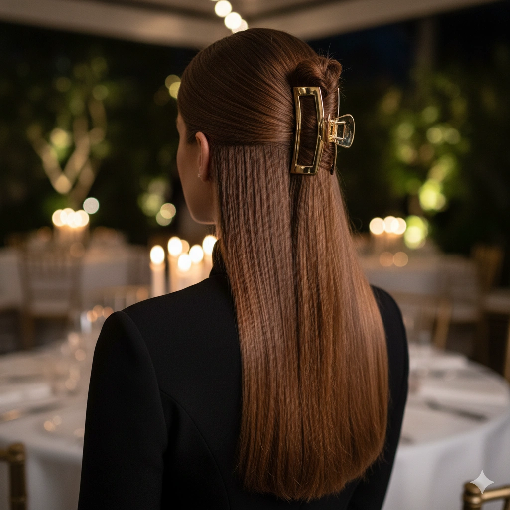 Claw Clip Half-Up Styles for Long Hair