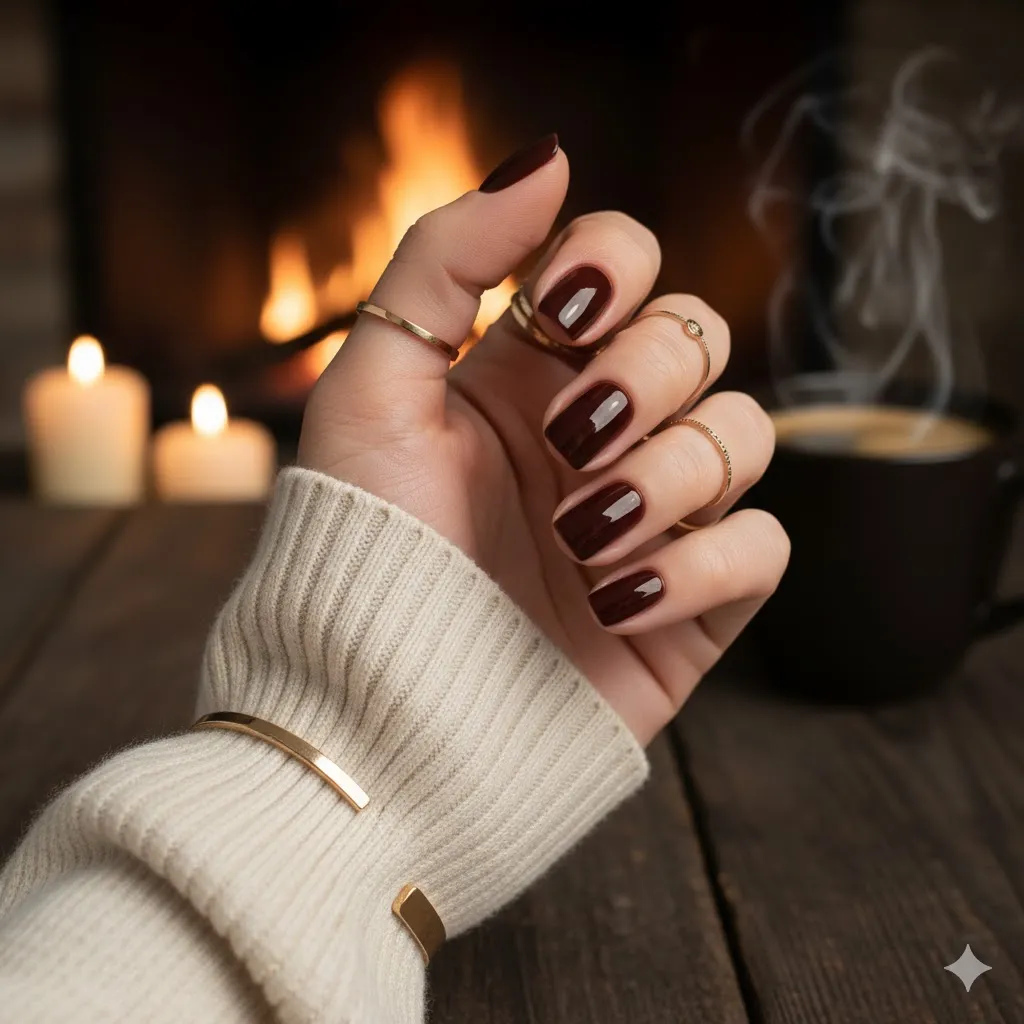 Cherry Mocha Nails