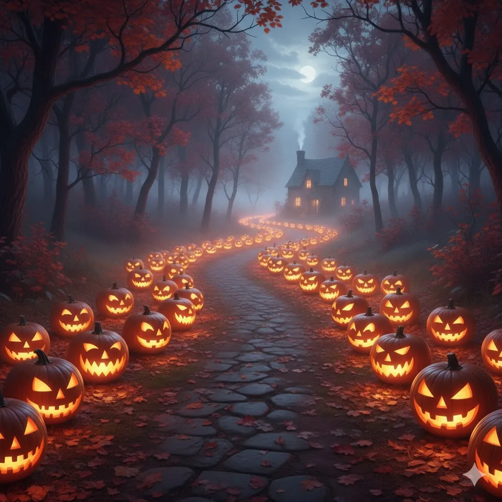 Glowing Jack-O’-Lantern Pathway