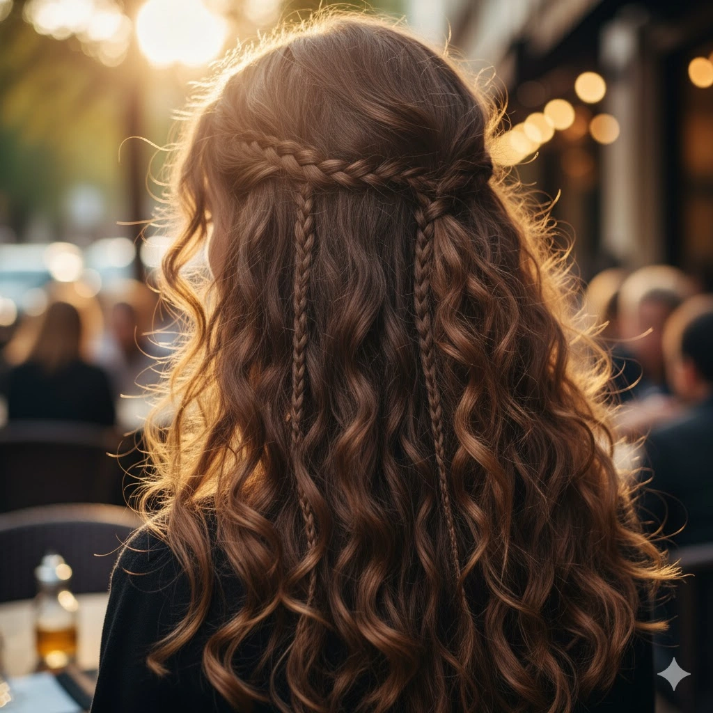 Loose Curls with Braided