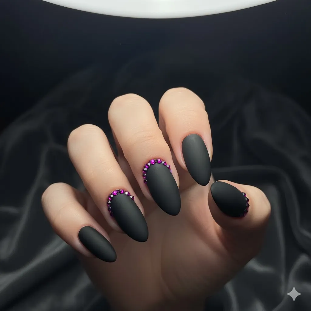 Black and Purple Nails