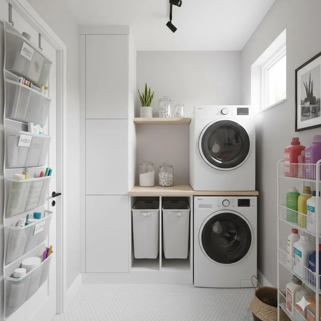 Maximize Functionality in a Tiny Laundry Room