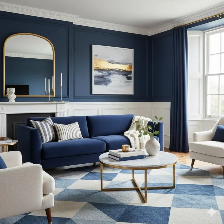 Navy Blue Living Room