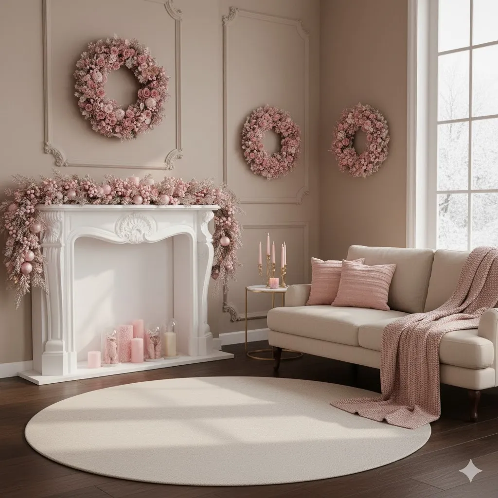 Pink Garland and Wreaths