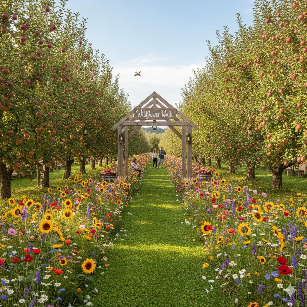 Plant Wildflowers Between Tree Rows