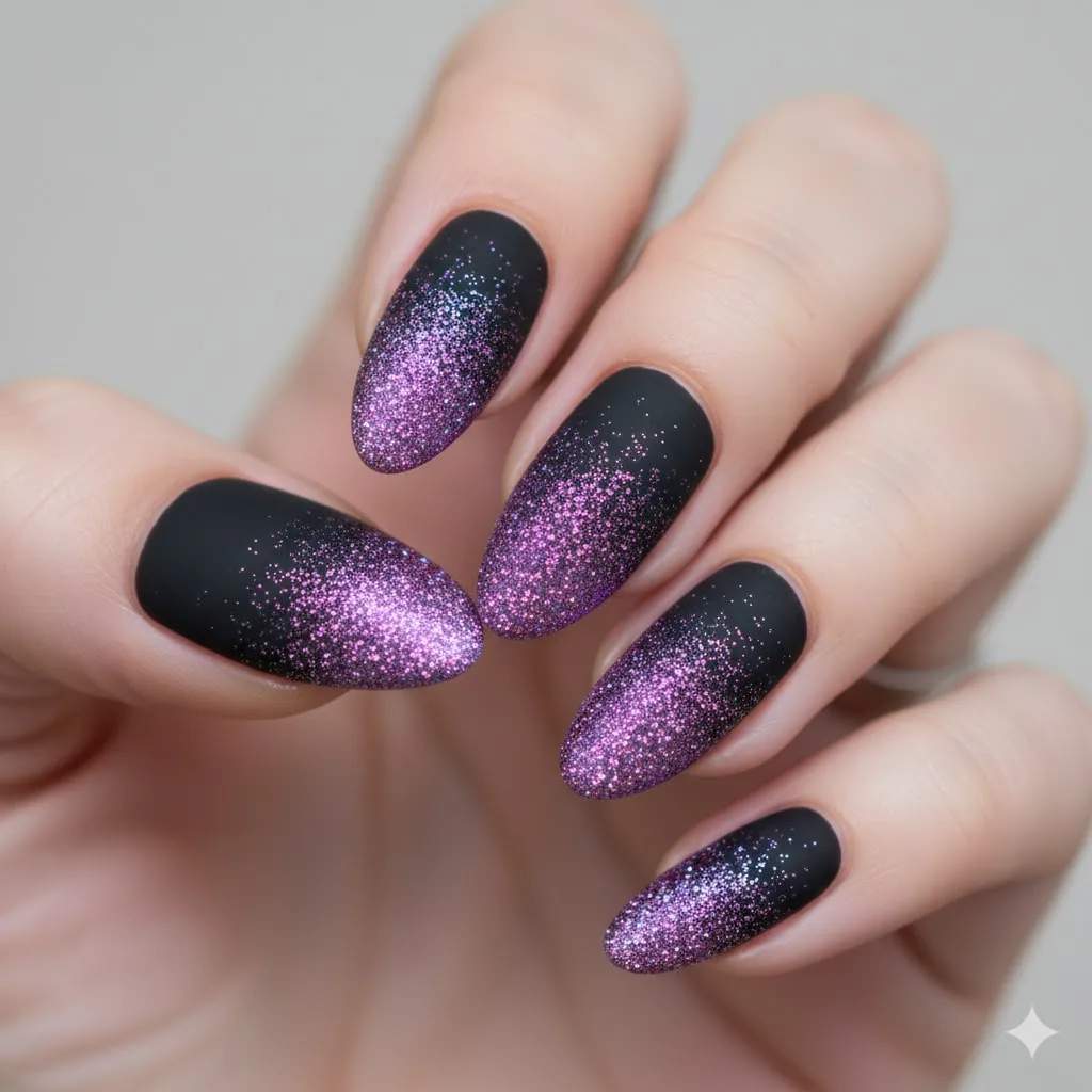 Black and Purple Nails