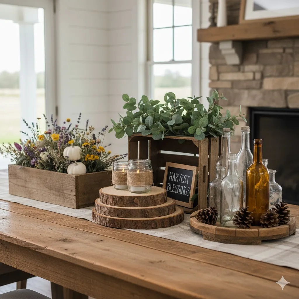 Rustic Wooden Centerpieces
