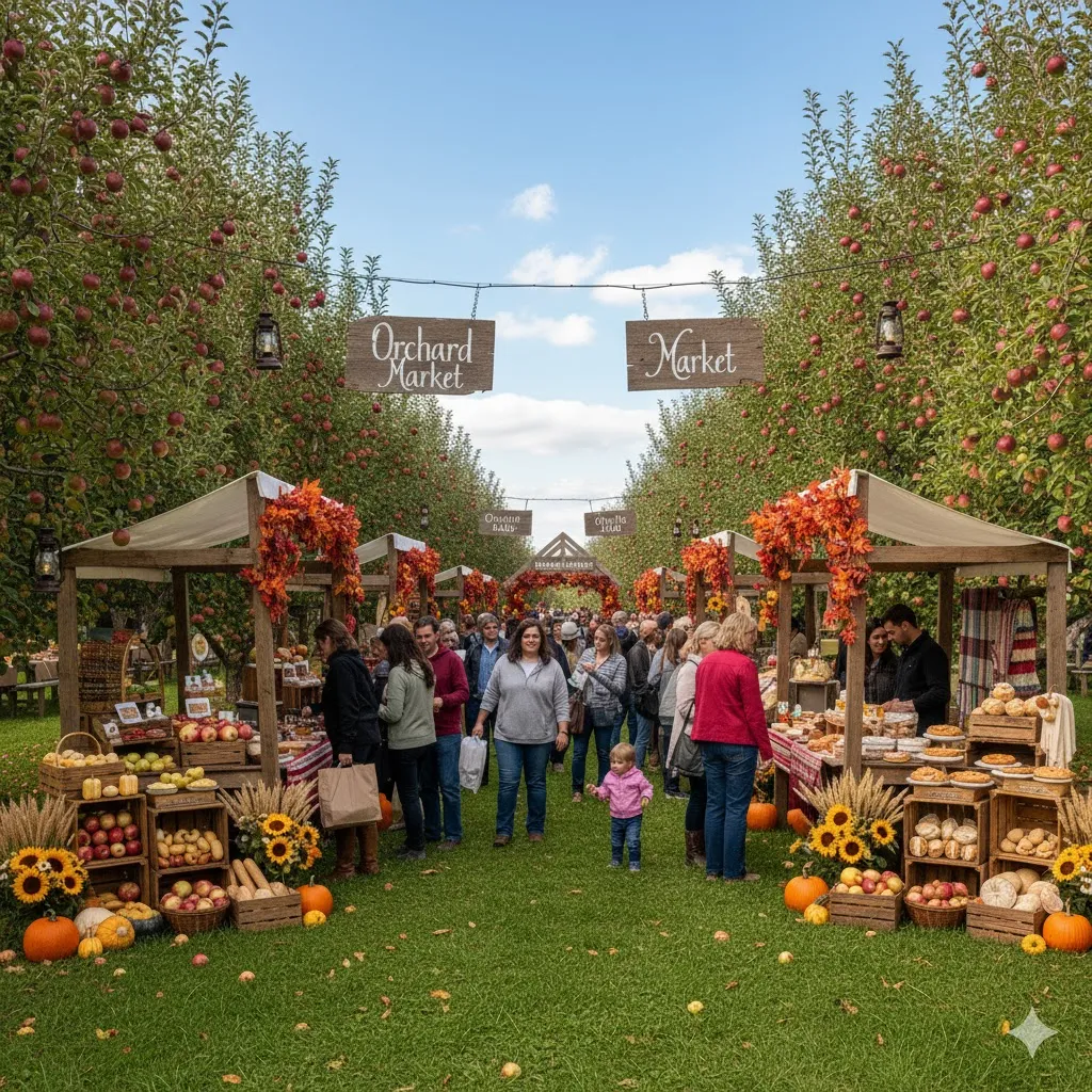 Set Up Orchard Market Stalls