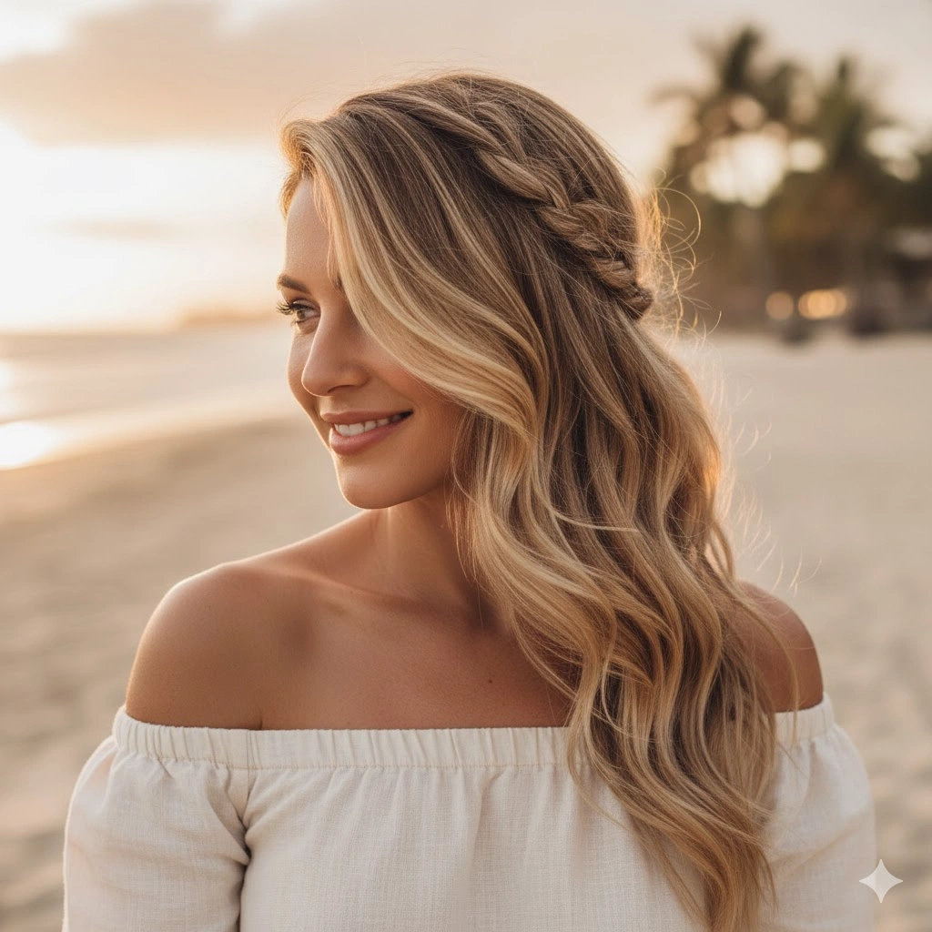 Loose Curls with Braided