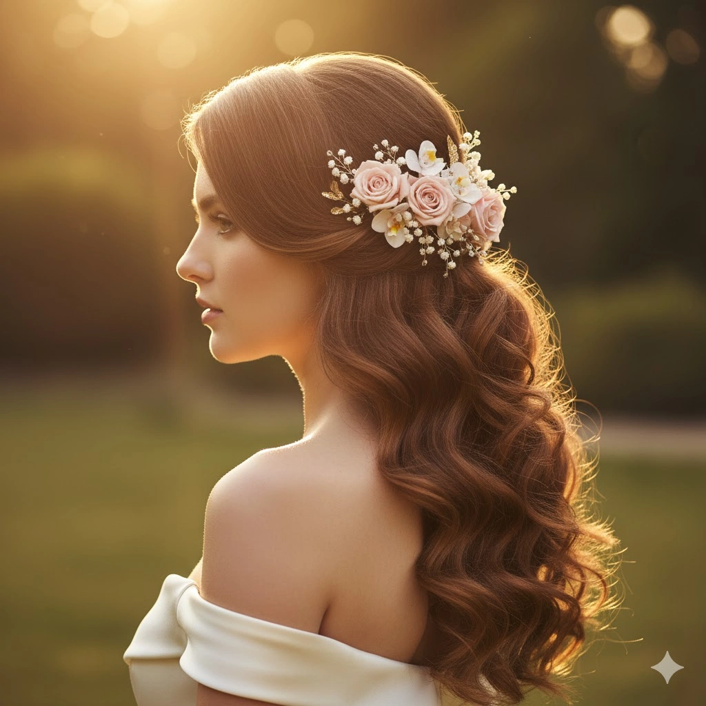Hairstyles with Flower Headpieces