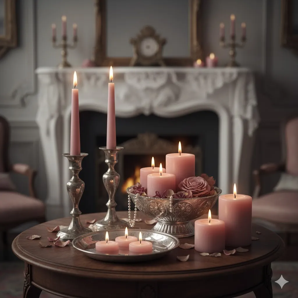 Soft Pink Candles