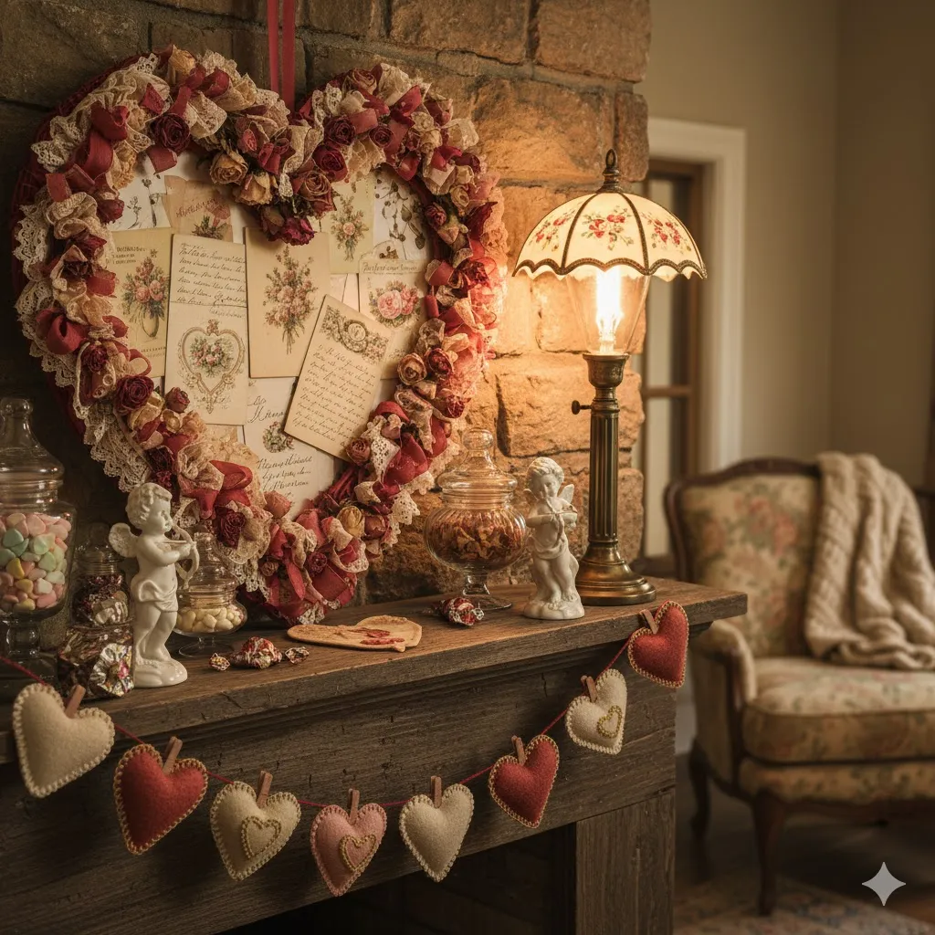 Vintage valentine day decoration