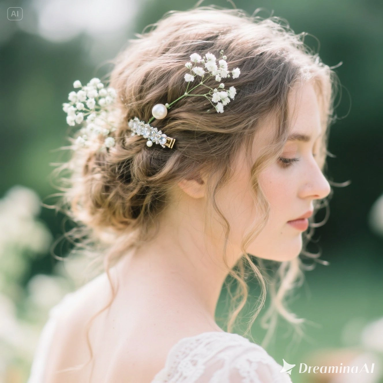 Bridal Hairstyles with Baby’s Breath
